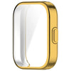A gold-colored protective TPU case for an Amazfit Bip 5 Unity smartwatch.