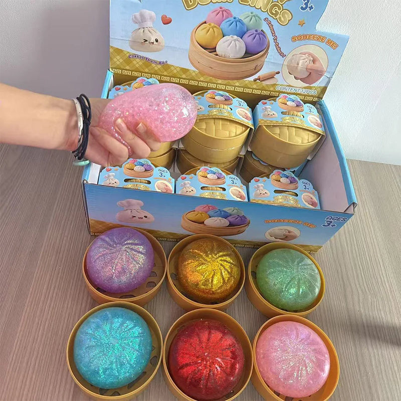 Jouet Squishy Ravioli Pailleté