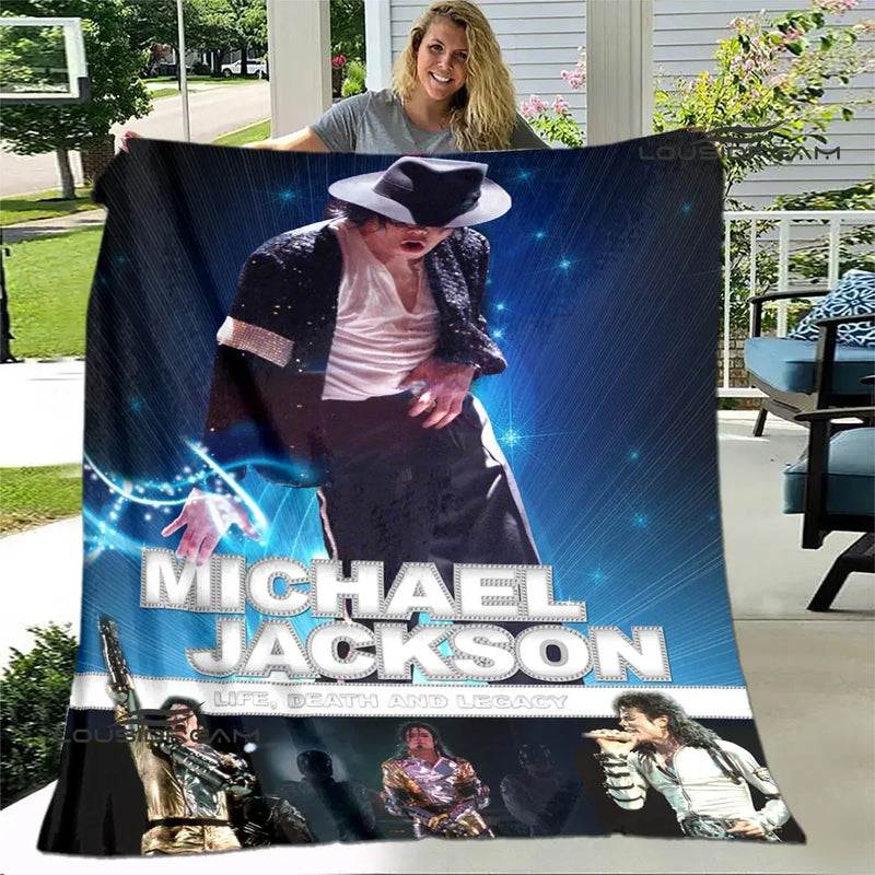 Michael Jackson Retro Print Coral Fleece Decke