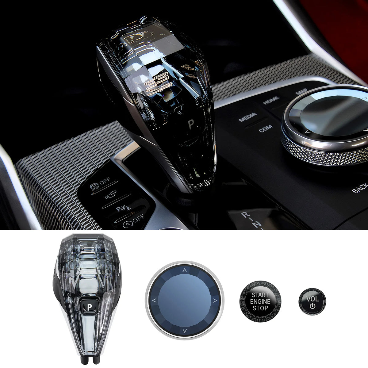 Crystal Gear Shift Knob Set for Select BMW Models