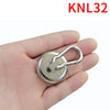 A hand holds a heavy duty neodymium magnetic hook with a swivel carabiner.