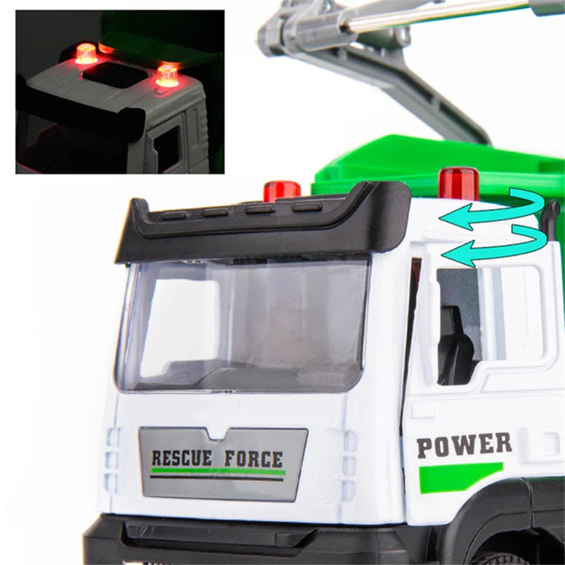 Diecast Garbage Collection Truck Model with Sound and Light