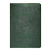 Genuine Leather Passport Holder with USA Flag Design