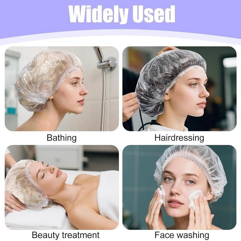 Disposable Shower Caps for Bathing, Hair Care, and Food Protection
