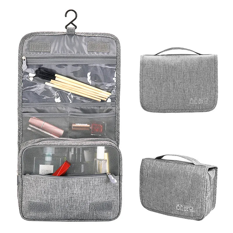 Portable Hanging Travel Toiletry Bag with Waterproof Oxford Fabric