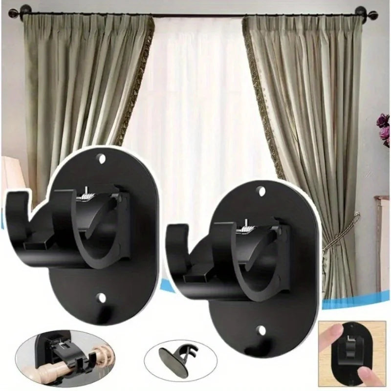 Self-Adhesive Curtain Rod Holders (Set of 2)