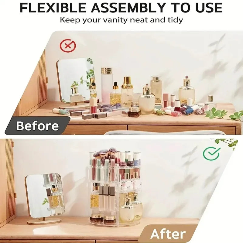 360° Rotating Acrylic Makeup Organizer