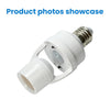 White motion sensor E27 lamp holder with adjustable PIR detection visible from the top.