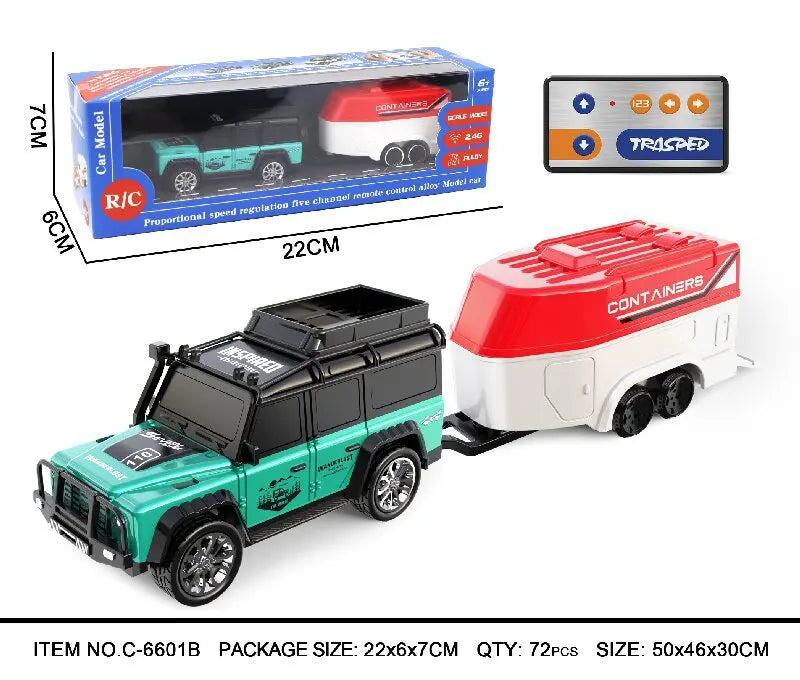 Mini Alloy RC Car with Trailer
