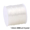 A spool of 1.0mm 45M Lot Crystal transparent elastic cord for jewelry making and beading.