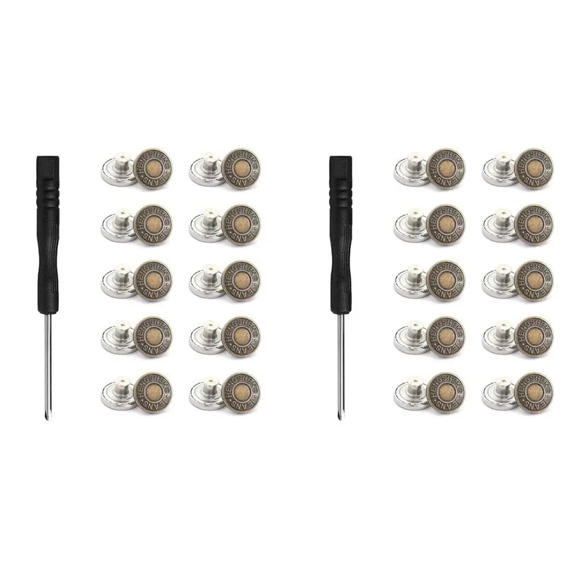 Jeans Button Repair Kit with Tool (17mm)