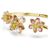Floral Zircon Bangle Bracelet