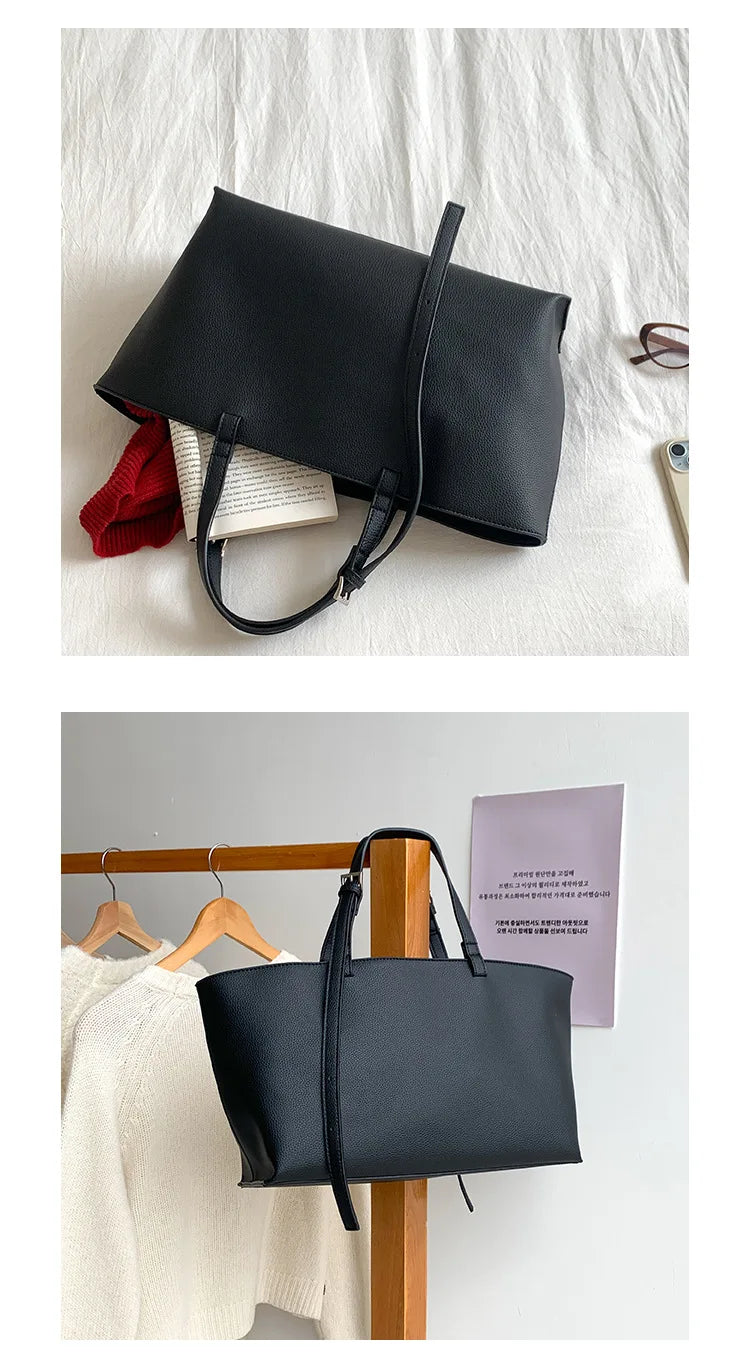 Soft PU Leather Tote Bag for Women – Spacious Everyday Carryall