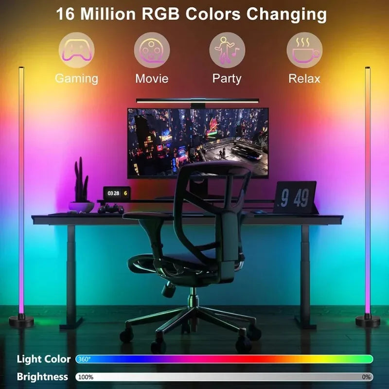 Smart RGB Corner Floor Lamp with Music Sync