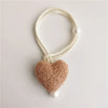 Plush Heart-Shaped Curtain Tiebacks with Beaded Accents