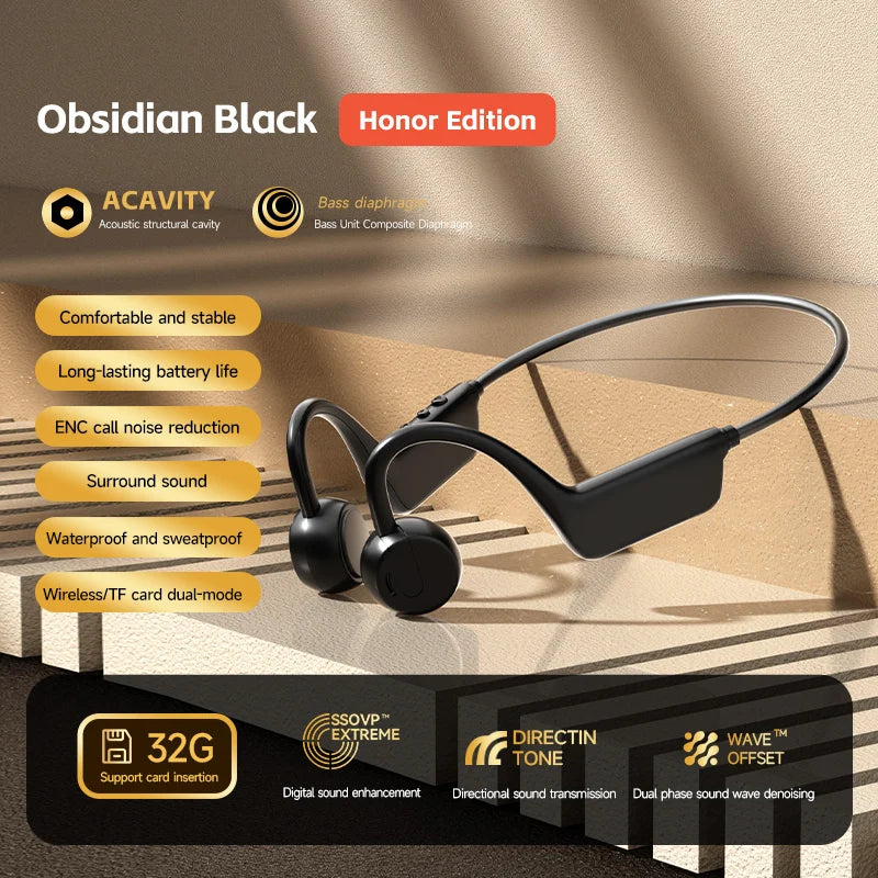 Open-Ear Bluetooth Headphones with Ear Hook Design