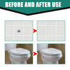 Before and after comparison showing tile repair paste fixing cracks in a white ceramic surface.