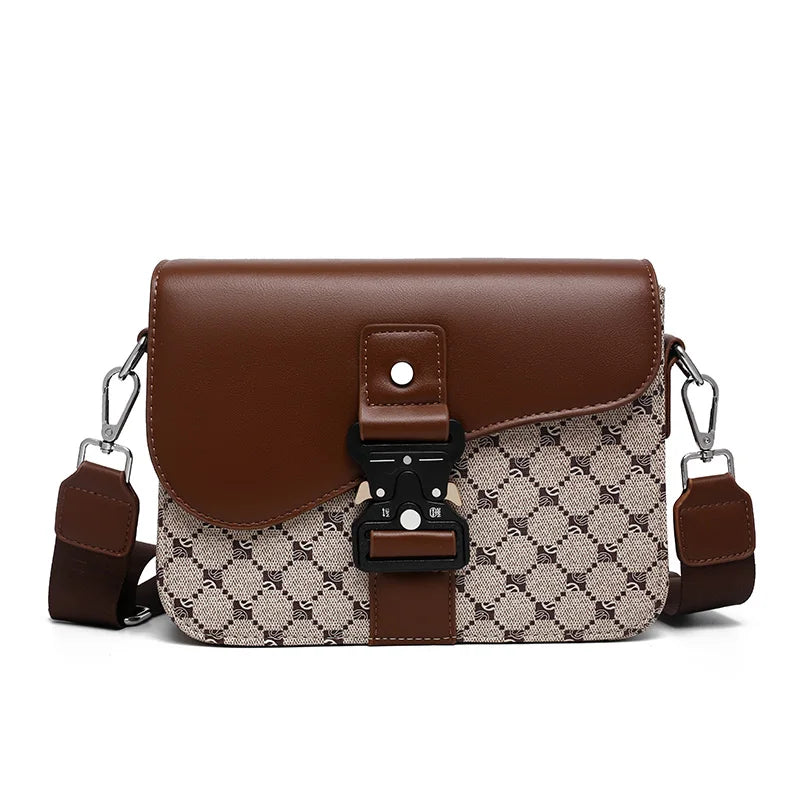 Men's Jacquard Crossbody Bag with Waterproof Finish