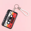 Retro Cassette Tape Card Holder with Keychain
