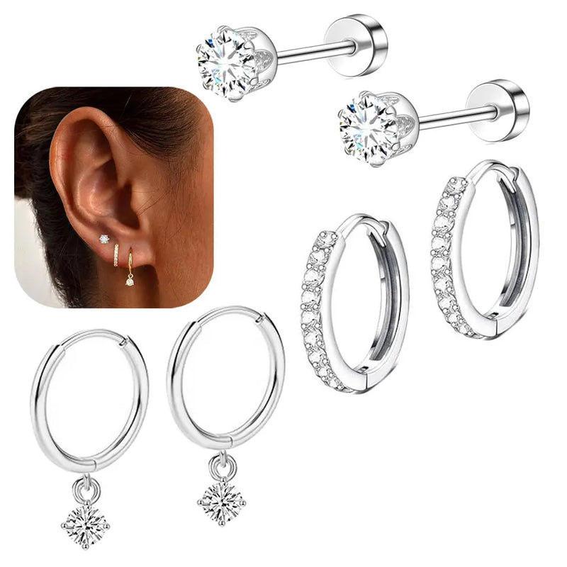 Moon-Shaped Stainless Steel Flatback Earrings