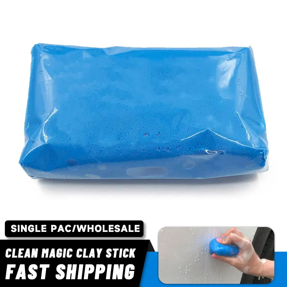 A blue magic clay stick product packaged in a clear plastic bag for wholesale and fast shipping.