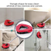 Red replacement microfiber mop heads for spin mop systems used to clean low crevices and corners.
