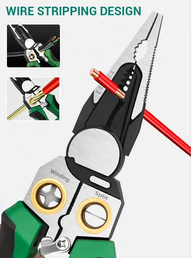 8-in-1 Multifunctional Voltage Tester and Wire Stripping Pliers