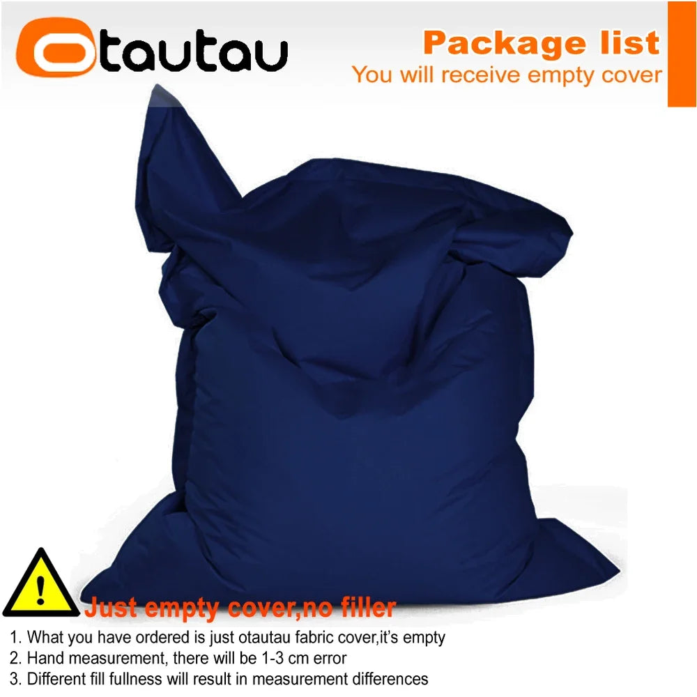 Waterproof Oxford Bean Bag Cover – Large Corner Pouf Shell (Filler Not Included)