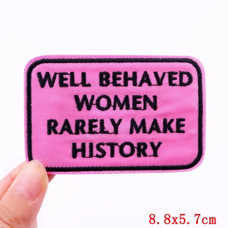 Encouraging Embroidered Iron-On Patches for Jackets, Jeans & Bags