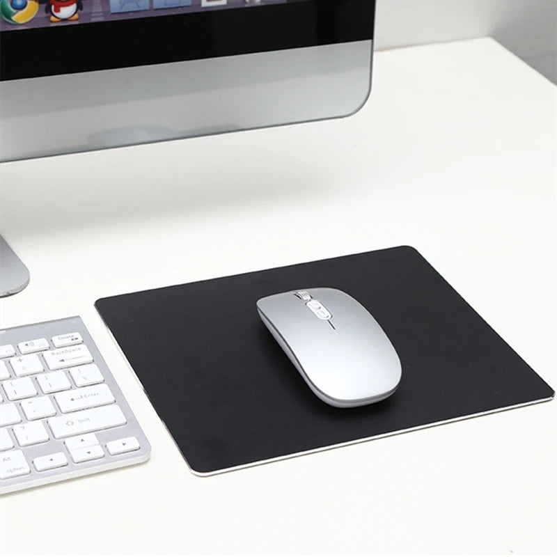Dual-Sided Aluminum Mouse Pad with Non-Slip Base