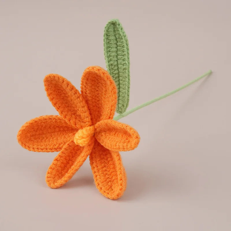 Handcrafted Crochet Tulip Bouquet – Artificial Knitted Flowers for Home Décor & Gifting