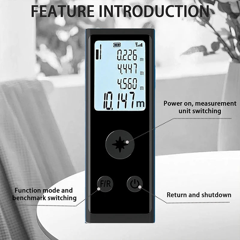 High-Precision Digital Laser Distance Meter with USB-C Charging