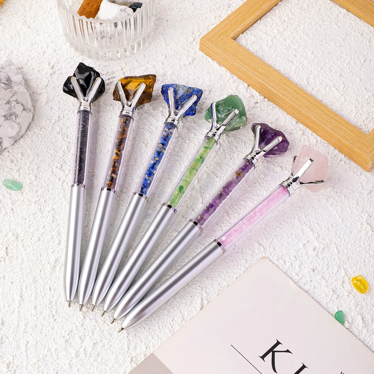 Natural Amethyst Crystal Ballpoint Pen