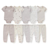 Baby Cotton Bodysuit and Pants Outfit Set (4-Piece)