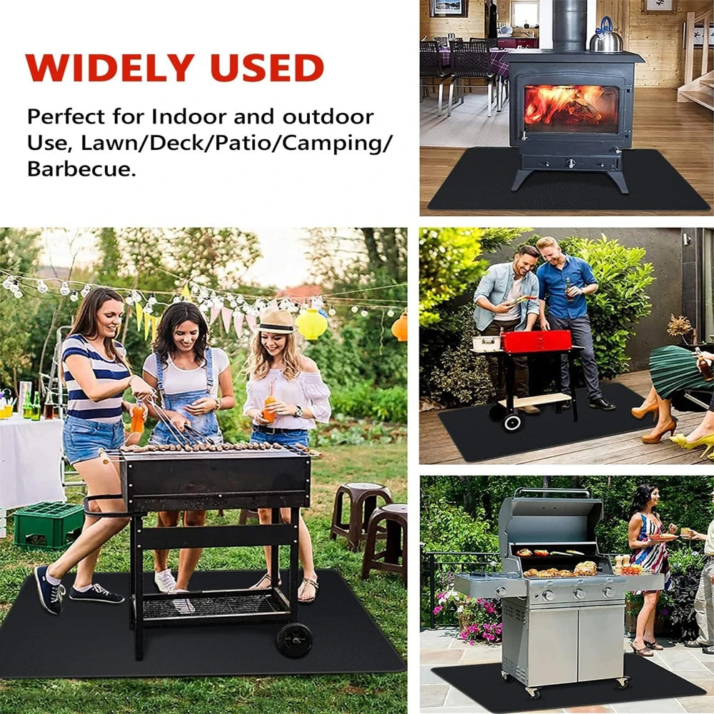 Double-Sided Fireproof BBQ Grill Mat for Outdoor Cooking