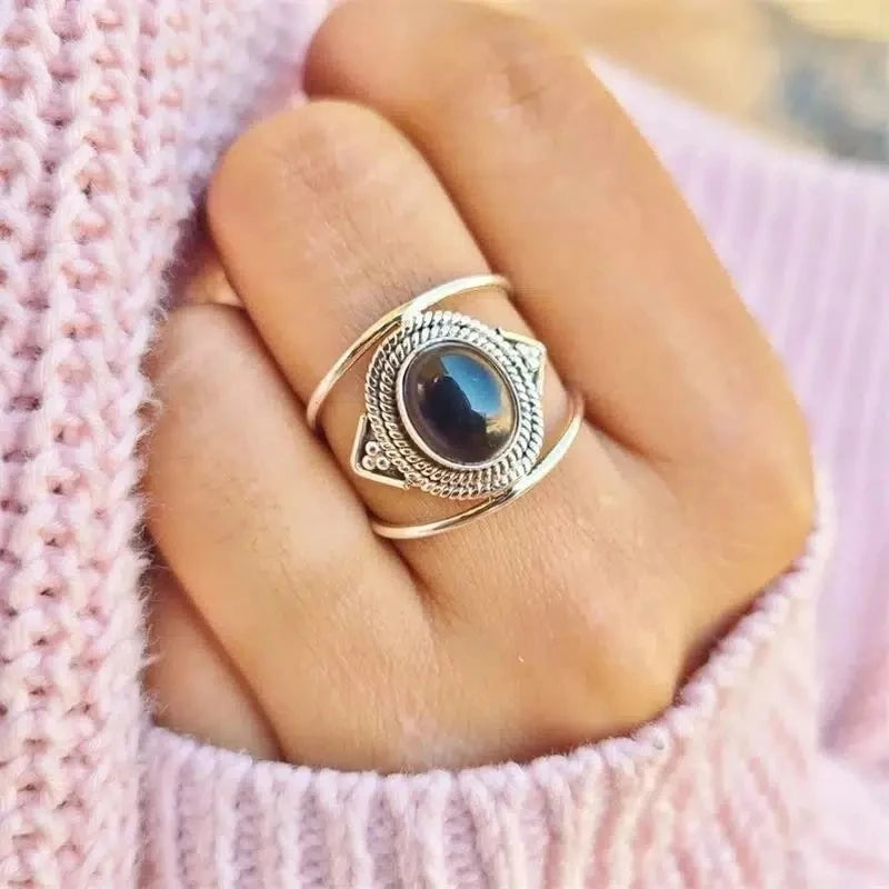 Oval Imitation Opal Ring for Women