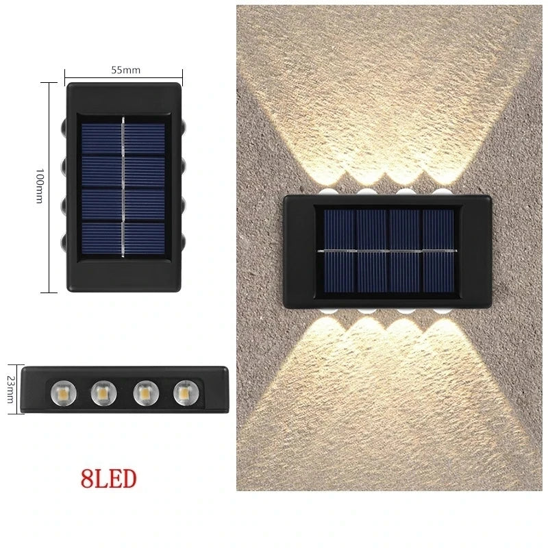 Solar-Powered LED Wall Light with Up/Down Illumination