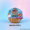 A blind box of colorful squishy fidget fun toys in a brown basket with a rainbow theme