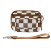 Checkered Card Case Wallet with Detachable Keychain and ID Window