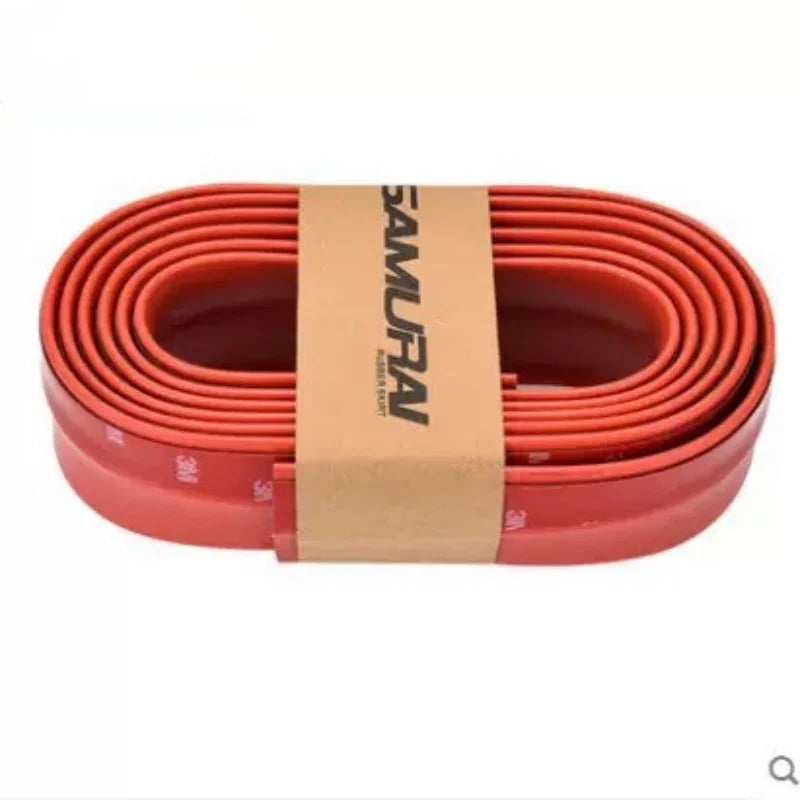 Roll of orange carbon fiber rubber anti-collision strip for car front bumper lip protection