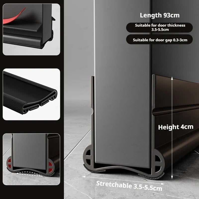 Flexible Door Draft Stopper with Soundproofing Seal