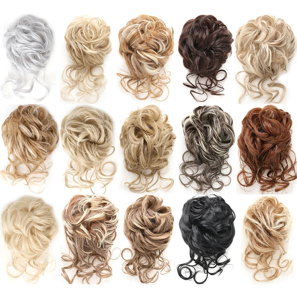 Synthetic Messy Bun Hair Extension with Claw Clip