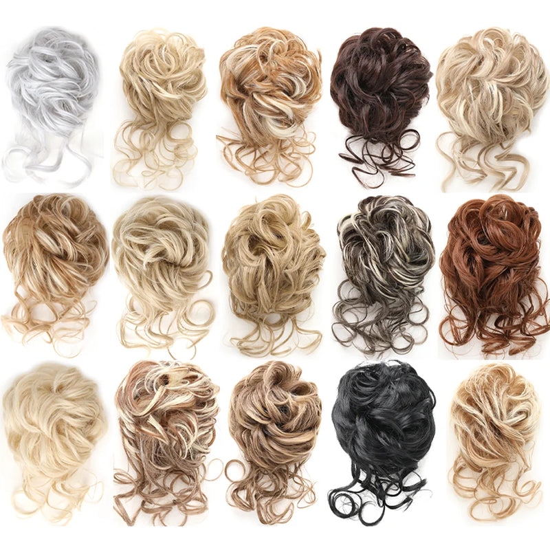 Synthetic Messy Bun Hair Extension with Claw Clip