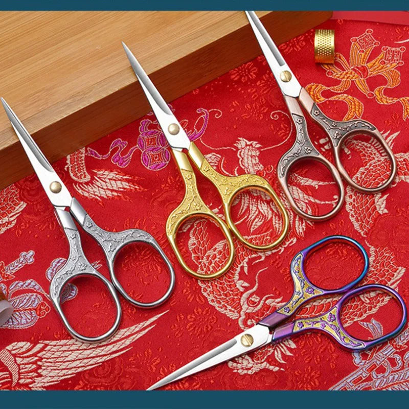 Vintage Stainless Steel Sewing Scissors for Fabric and Embroidery