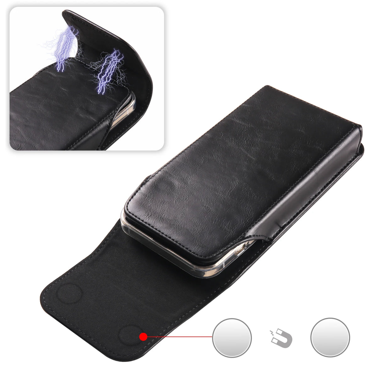 Genuine Leather Belt Clip Phone Holster for Men
