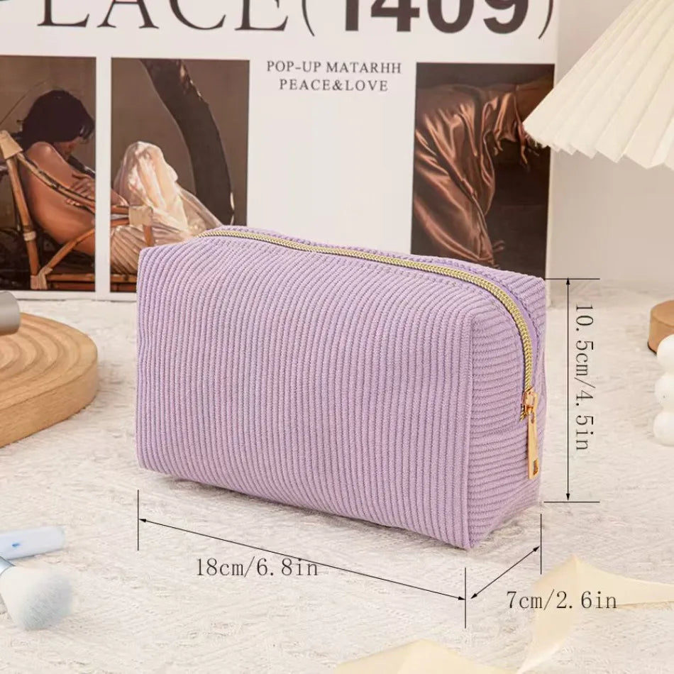 Large Capacity Corduroy Cosmetic Storage Bag
