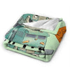 Cozy Cartoon Trash Truck Flannel Throw Blanket