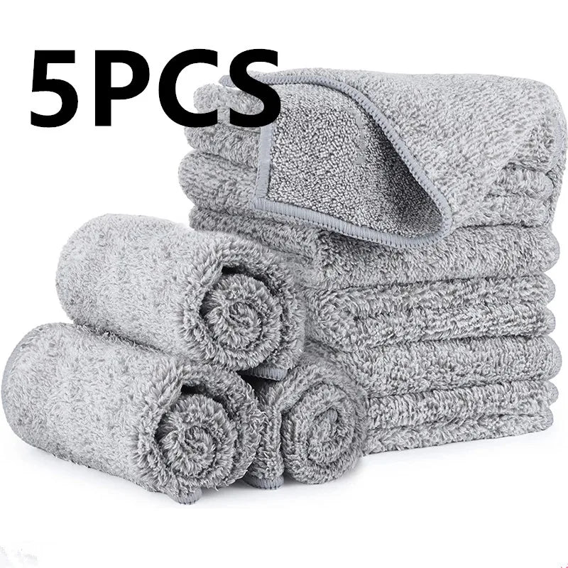 Microfiber Kitchen Towels with Bamboo Fiber - Absorbent Cleaning Cloths