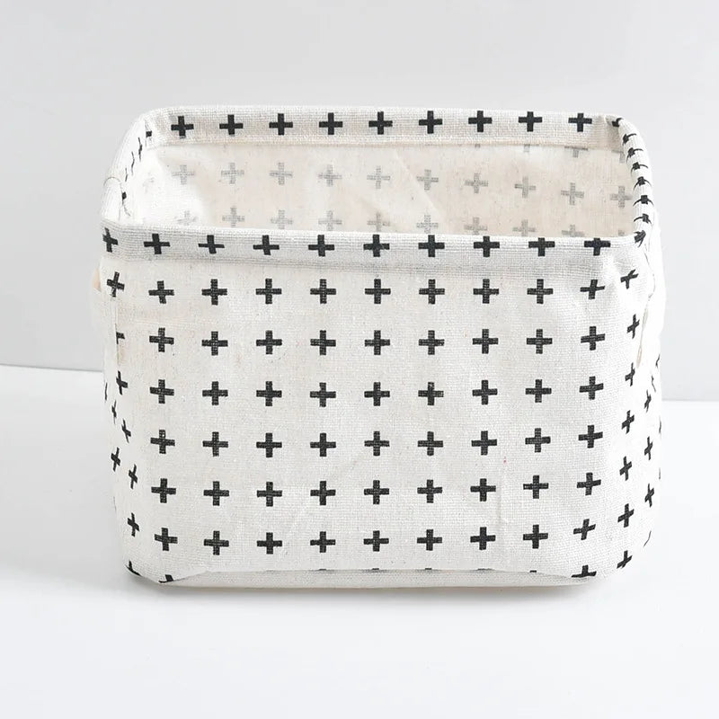 Foldable Canvas Storage Basket with Handles