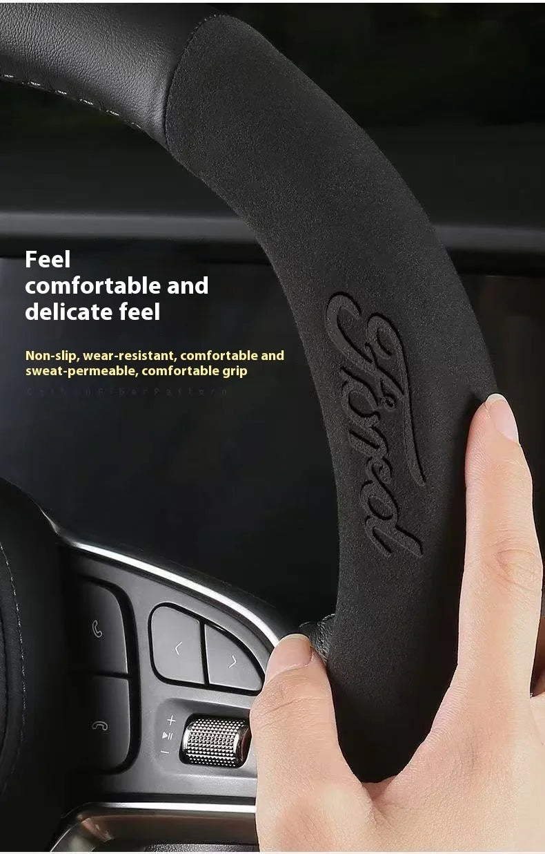 Carbon Fiber Steering Wheel Cover for Ford Models